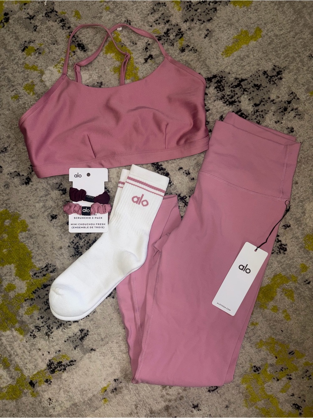 ALO Yoga Wild Rose Pink Set BUNDLE